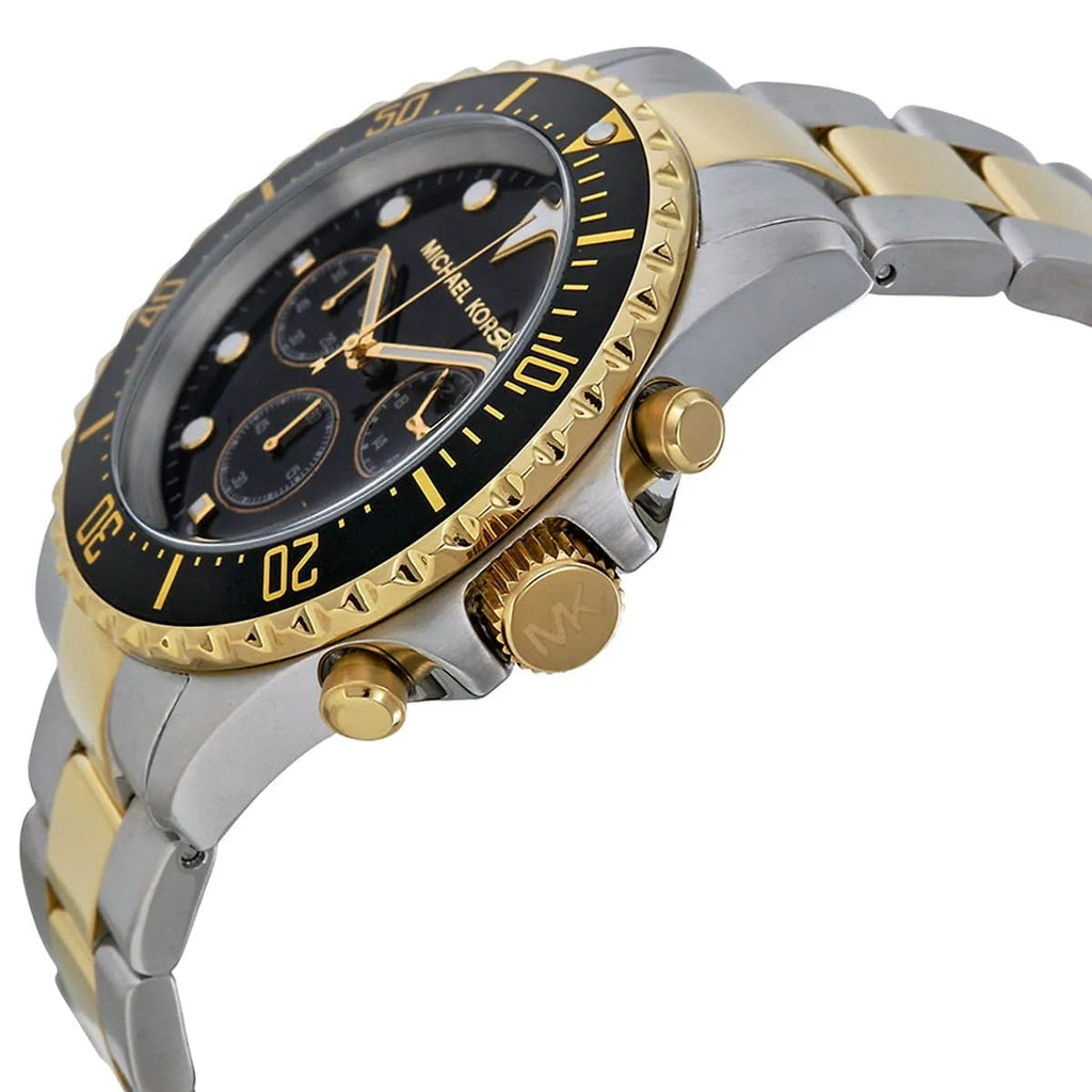 Michael Kors MK8311 Men’s Black Dial Two-Tone Stainless Steel Everest Chronograph Watch