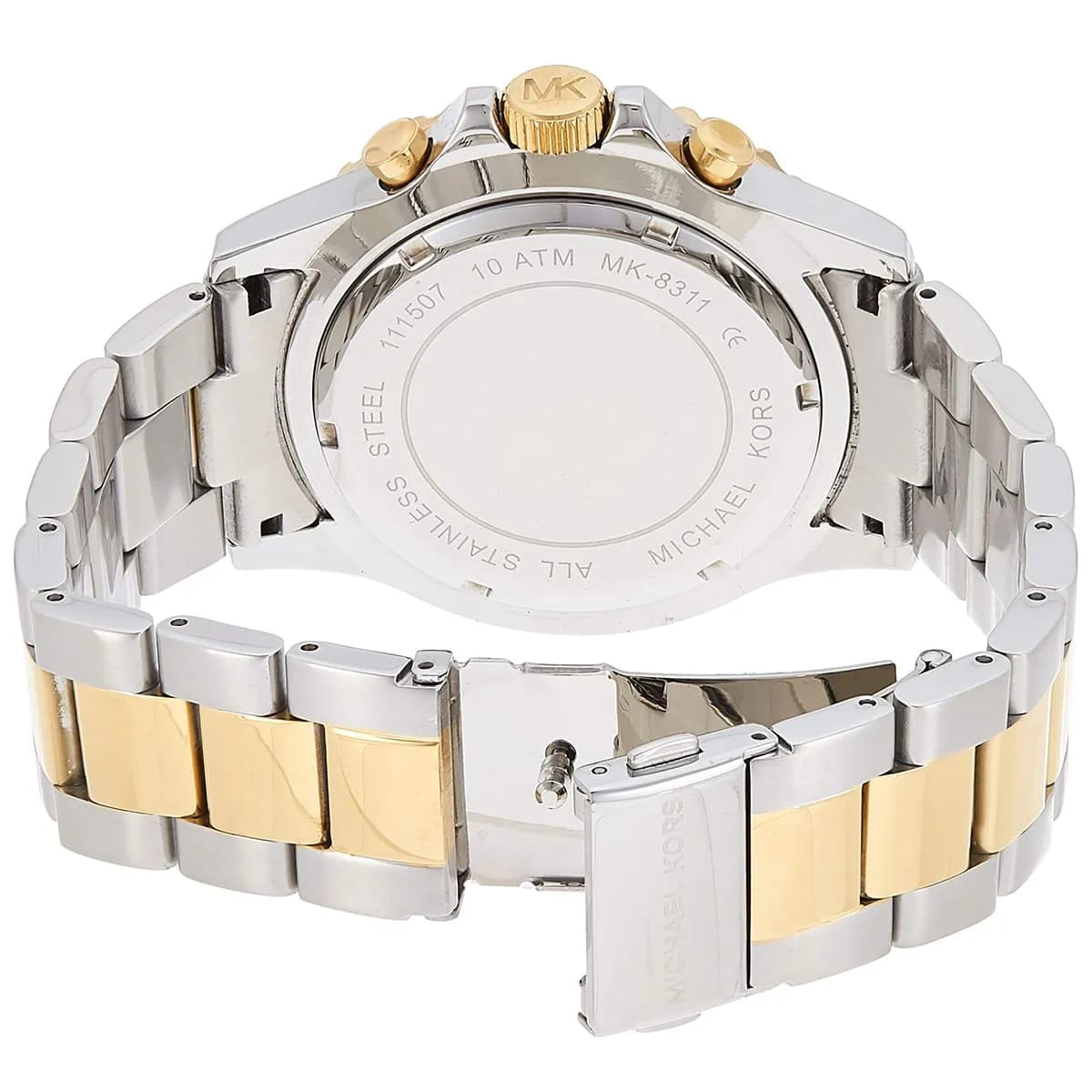 ساعة كرونوغراف إيفرست للرجال من مايكل كورس MK8311 بهيكل ثنائي اللون من الستانلس ستيل ومينا سوداء