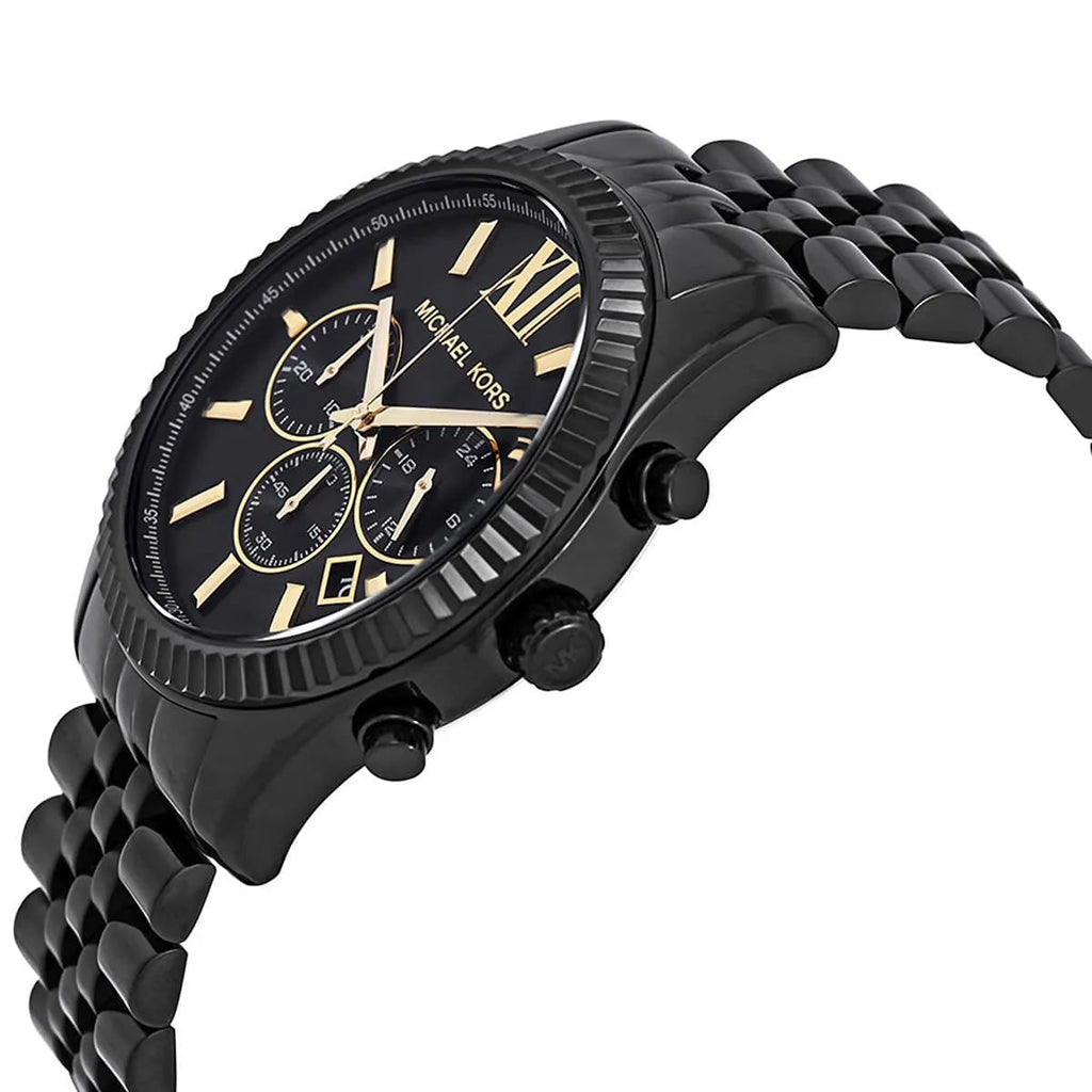 Michael Kors MK8603 Men’s Black Dial Black Stainless Steel Lexington Chronograph Watch