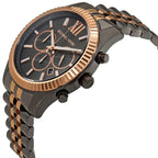 Michael Kors MK8561 Men’s Grey Dial Two-Tone Black Rose Gold Stainless Steel Lexington Chronograph Watch