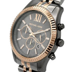 Michael Kors MK8561 Men’s Grey Dial Two-Tone Black Rose Gold Stainless Steel Lexington Chronograph Watch