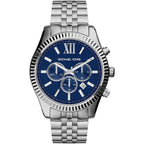 Michael Kors MK8280 Men’s Blue Dial Silver Stainless Steel Lexington Chronograph Watch