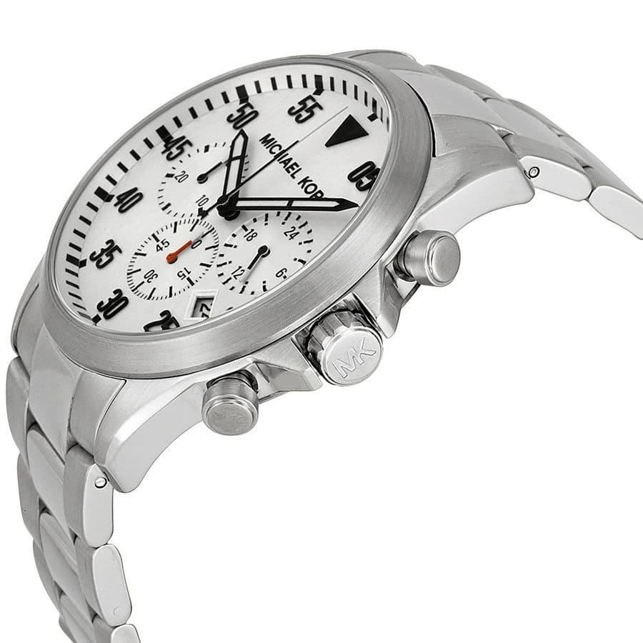 Michael Kors MK8331 Men’s Silver Dial Silver Stainless Steel Gage Chronograph Watch