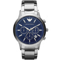 Emporio Armani AR2448 Men’s Blue Dial Stainless Steel Renato Chronograph Watch