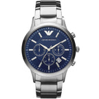 Emporio Armani AR2448 Men’s Blue Dial Stainless Steel Renato Chronograph Watch