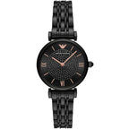 Emporio Armani AR11245 Women’s Black Dial Rose Gold Gianni T-Bar Watch