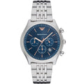 Emporio Armani AR1974 Men’s Blue Dial Stainless Steel Zeta Chronograph Watch