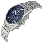 Emporio Armani AR1974 Men’s Blue Dial Stainless Steel Zeta Chronograph Watch