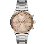 Emporio Armani AR11352 Men’s Champagne Dial Stainless Steel Mario Chronograph Watch