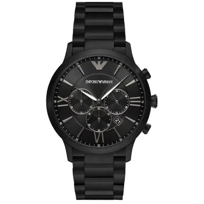 Emporio Armani AR11349 Men’s Black Dial Black Stainless Steel Giovanni Chronograph Watch