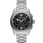 Emporio Armani AR11560 Men’s Black Dial Silver Stainless Steel Federico Chronograph Watch