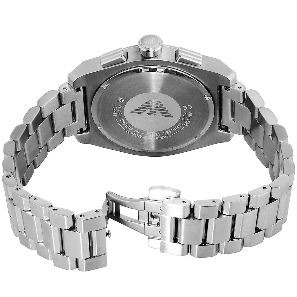 Emporio Armani AR11560 Men’s Black Dial Silver Stainless Steel Federico Chronograph Watch