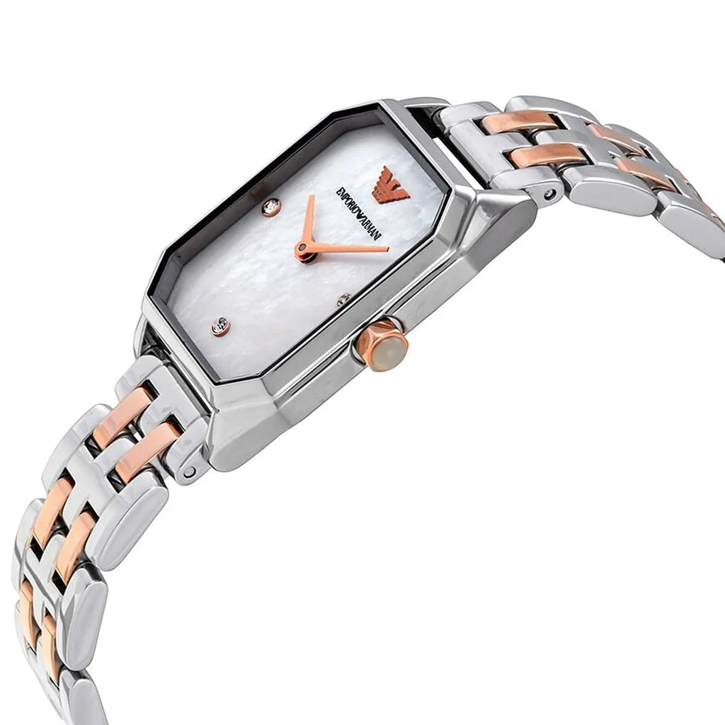 Emporio Armani AR11146 Women’s Mother of Pearl Dial Two-Tone Stainless Steel Gioia Watch