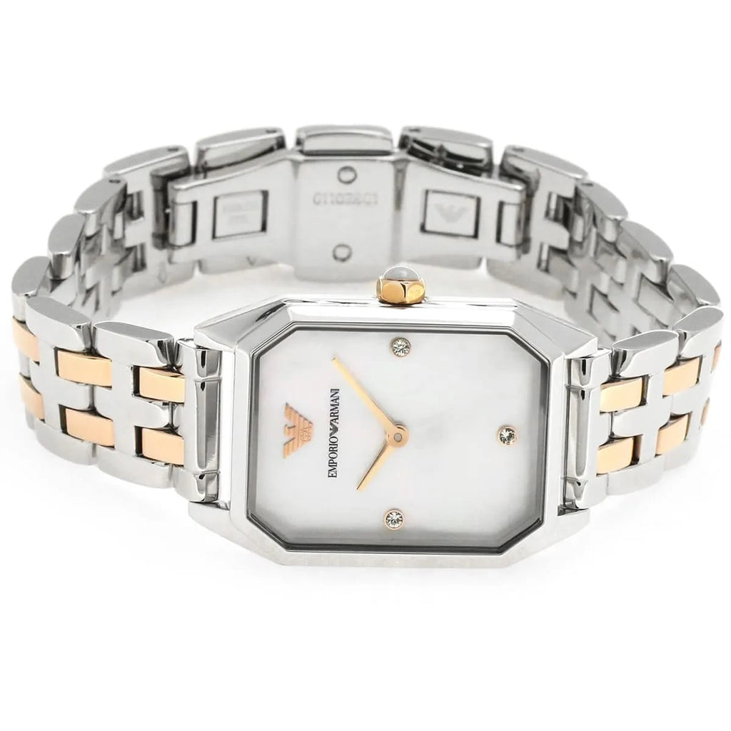 Emporio Armani AR11146 Women’s Mother of Pearl Dial Two-Tone Stainless Steel Gioia Watch