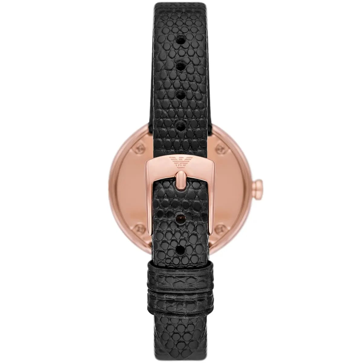 Emporio Armani AR11493 Women’s Black Dial Rose Gold Leather Rosa Watch