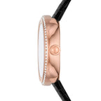 Emporio Armani AR11493 Women’s Black Dial Rose Gold Leather Rosa Watch