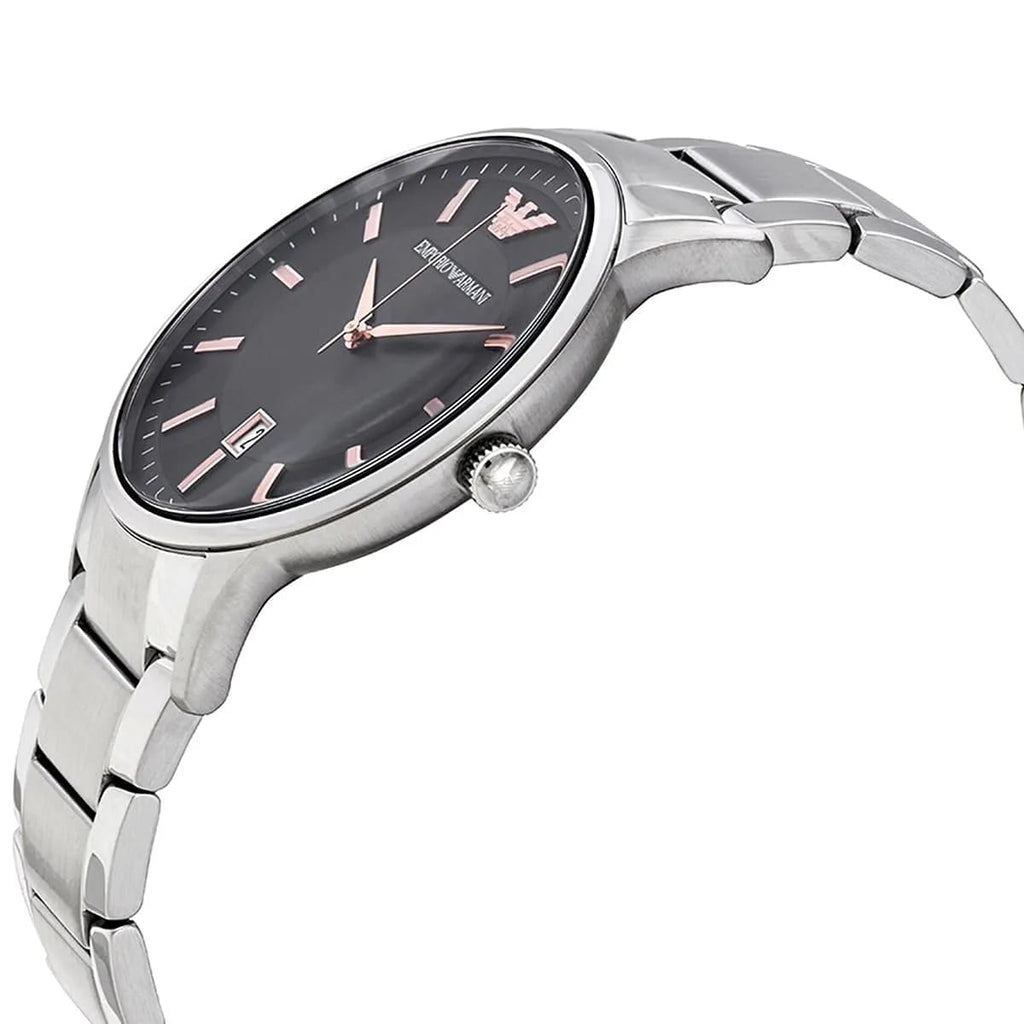 Emporio Armani AR11179 Men’s Black Dial Stainless Steel Renato Watch
