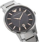 Emporio Armani AR11179 Men’s Black Dial Stainless Steel Renato Watch