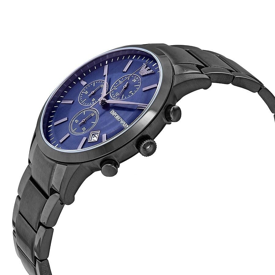 Emporio Armani AR11215 Men’s Blue Dial Gunmetal Stainless Steel Renato Watch