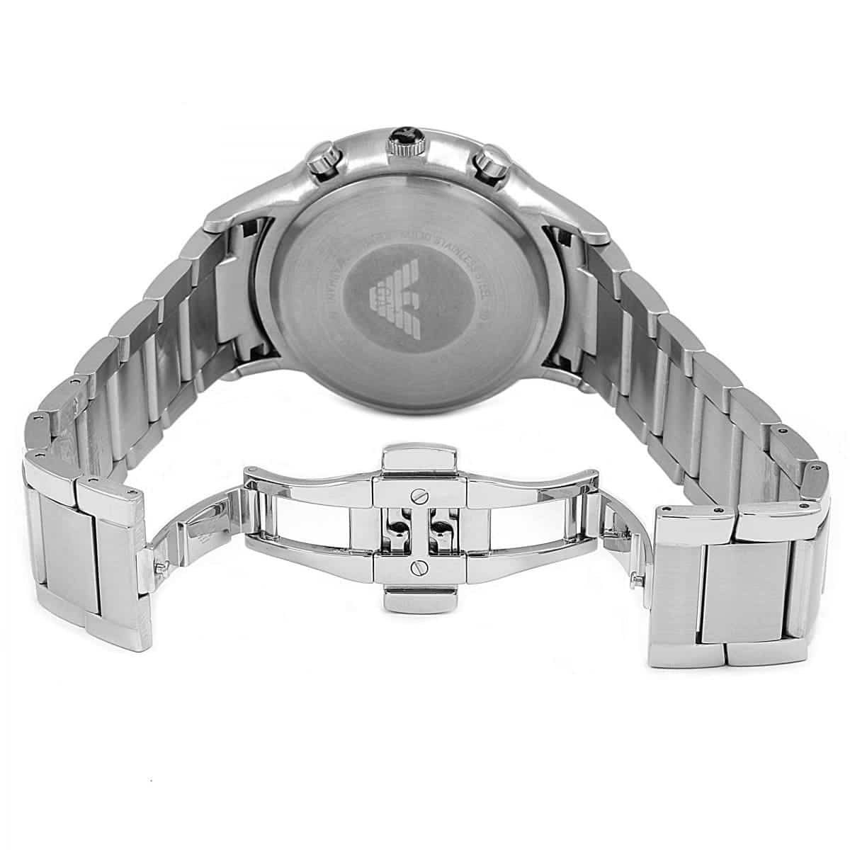 Emporio Armani AR2434 Men’s Black Dial Stainless Steel Renato Watch