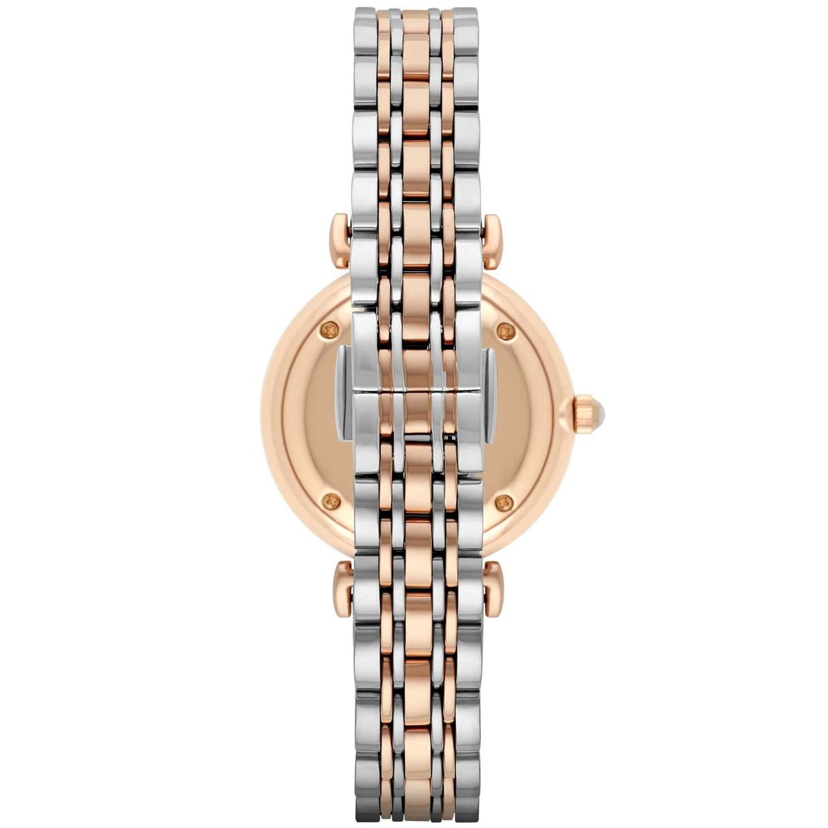 Emporio Armani AR1683 Women’s Mother of Pearl Dial Two-Tone Stainless Steel Gianni T-Bar Watch