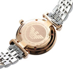 Emporio Armani AR1683 Women’s Mother of Pearl Dial Two-Tone Stainless Steel Gianni T-Bar Watch