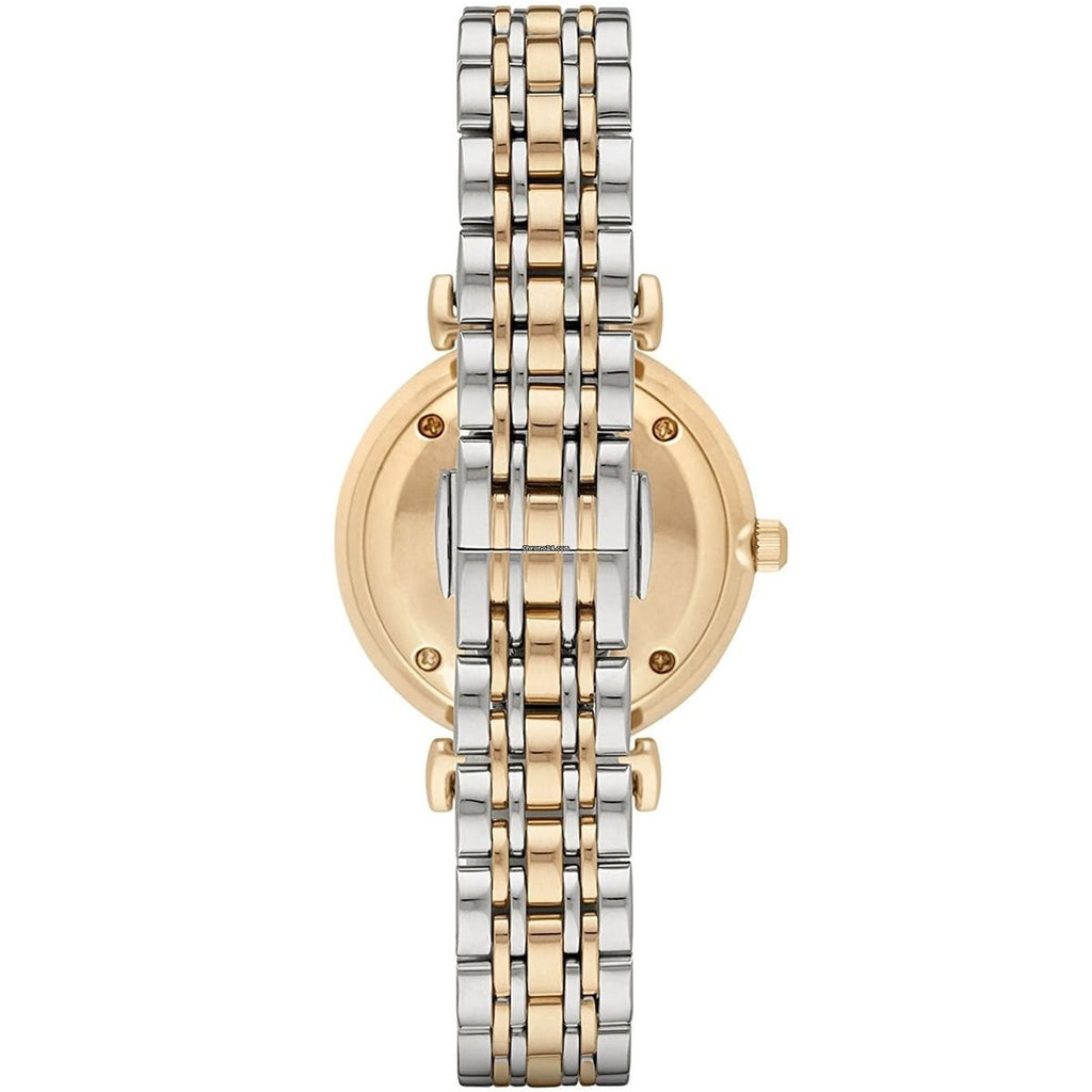 Emporio Armani AR2076 Women’s Crystal Dial Two-Tone Stainless Steel Gianni T-Bar Watch