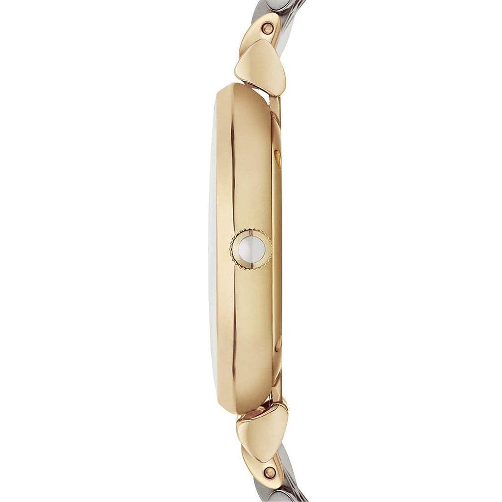 Emporio Armani AR2076 Women’s Crystal Dial Two-Tone Stainless Steel Gianni T-Bar Watch