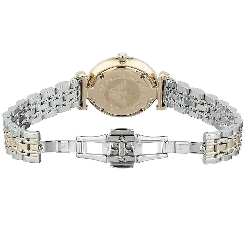 Emporio Armani AR2076 Women’s Crystal Dial Two-Tone Stainless Steel Gianni T-Bar Watch