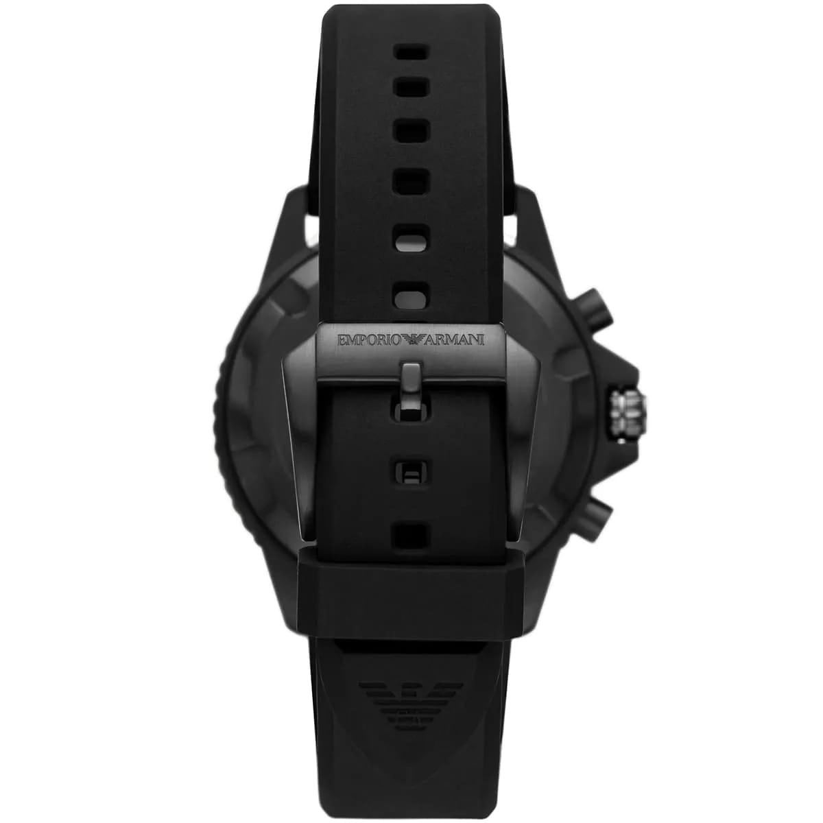 Emporio Armani AR11463 Men’s Green Dial Silicone Strap Diver Chronograph Watch