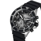 ساعة كرونوغراف Emporio Armani AR11515 للرجال مينا أسود وحزام سيليكون مقاومة للماء