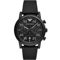 Emporio Armani AR11133 Men’s Black Dial Black Silicone Chronograph Watch