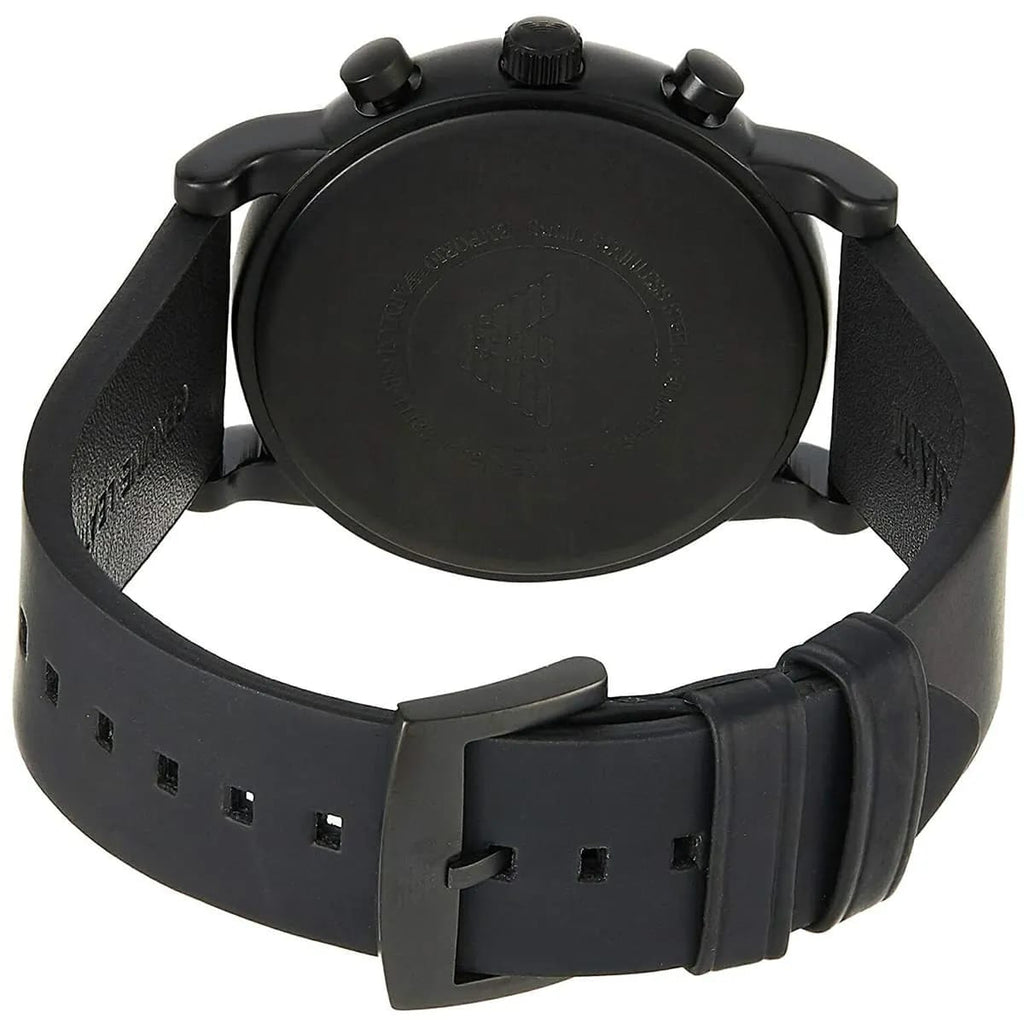 Emporio Armani AR11133 Men’s Black Dial Black Silicone Chronograph Watch