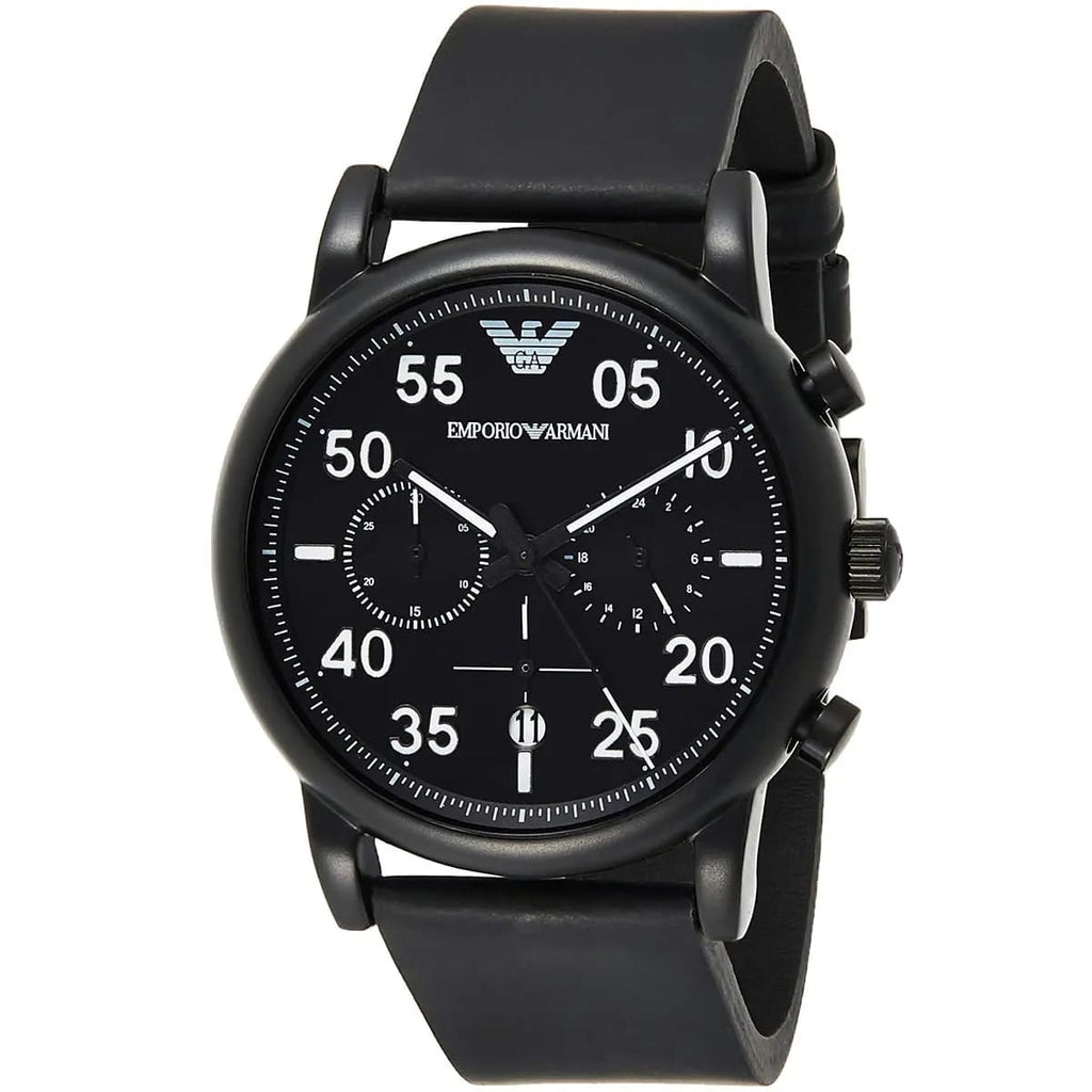 Emporio Armani AR11133 Men’s Black Dial Black Silicone Chronograph Watch