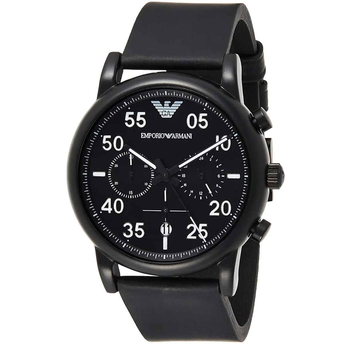 Emporio Armani AR11133 Men’s Black Dial Black Silicone Chronograph Watch