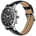 Emporio Armani AR2447 Men’s Black Dial Black Leather Chronograph Watch