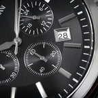 Emporio Armani AR2447 Men’s Black Dial Black Leather Chronograph Watch