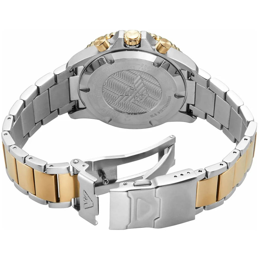 ساعة كرونوغراف Emporio Armani AR11586 للرجال، غواص، مينا أخضر، ستانلس ستيل بلونين