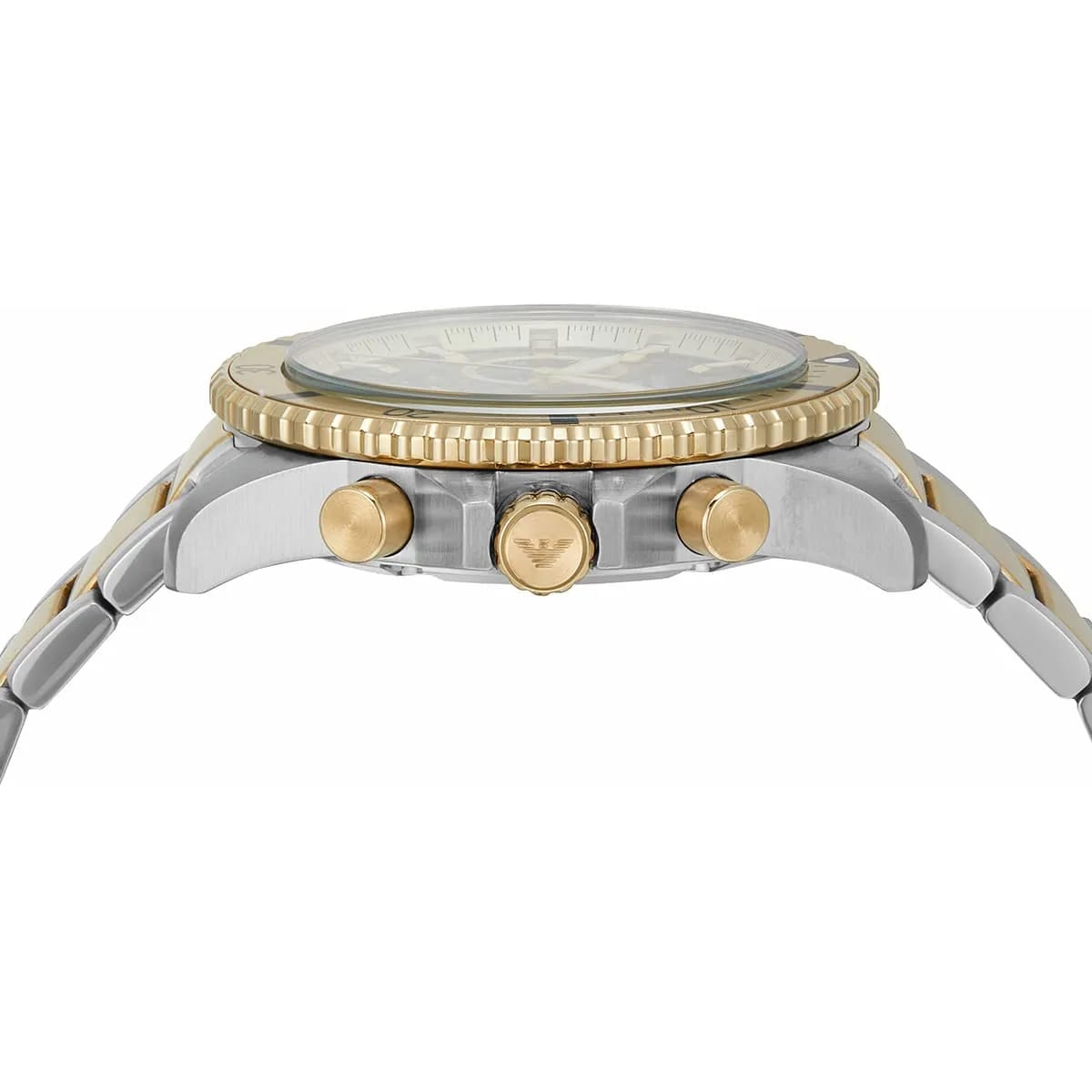 ساعة كرونوغراف Emporio Armani AR11586 للرجال، غواص، مينا أخضر، ستانلس ستيل بلونين
