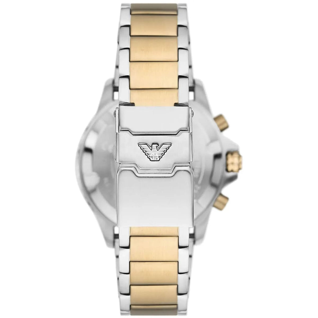 ساعة كرونوغراف Emporio Armani AR11586 للرجال، غواص، مينا أخضر، ستانلس ستيل بلونين