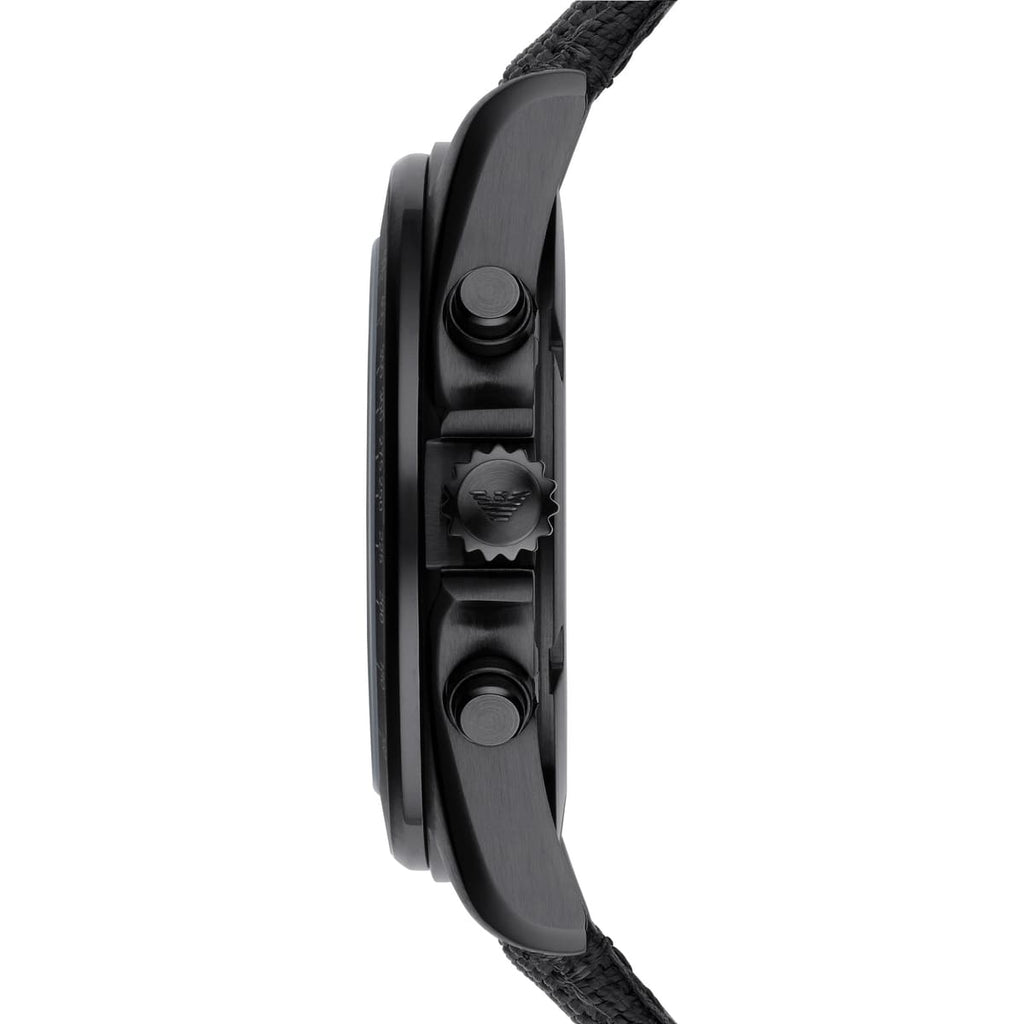 Emporio Armani AR6131 Men’s Black Dial Black Fabric Strap Sigma Chronograph Watch