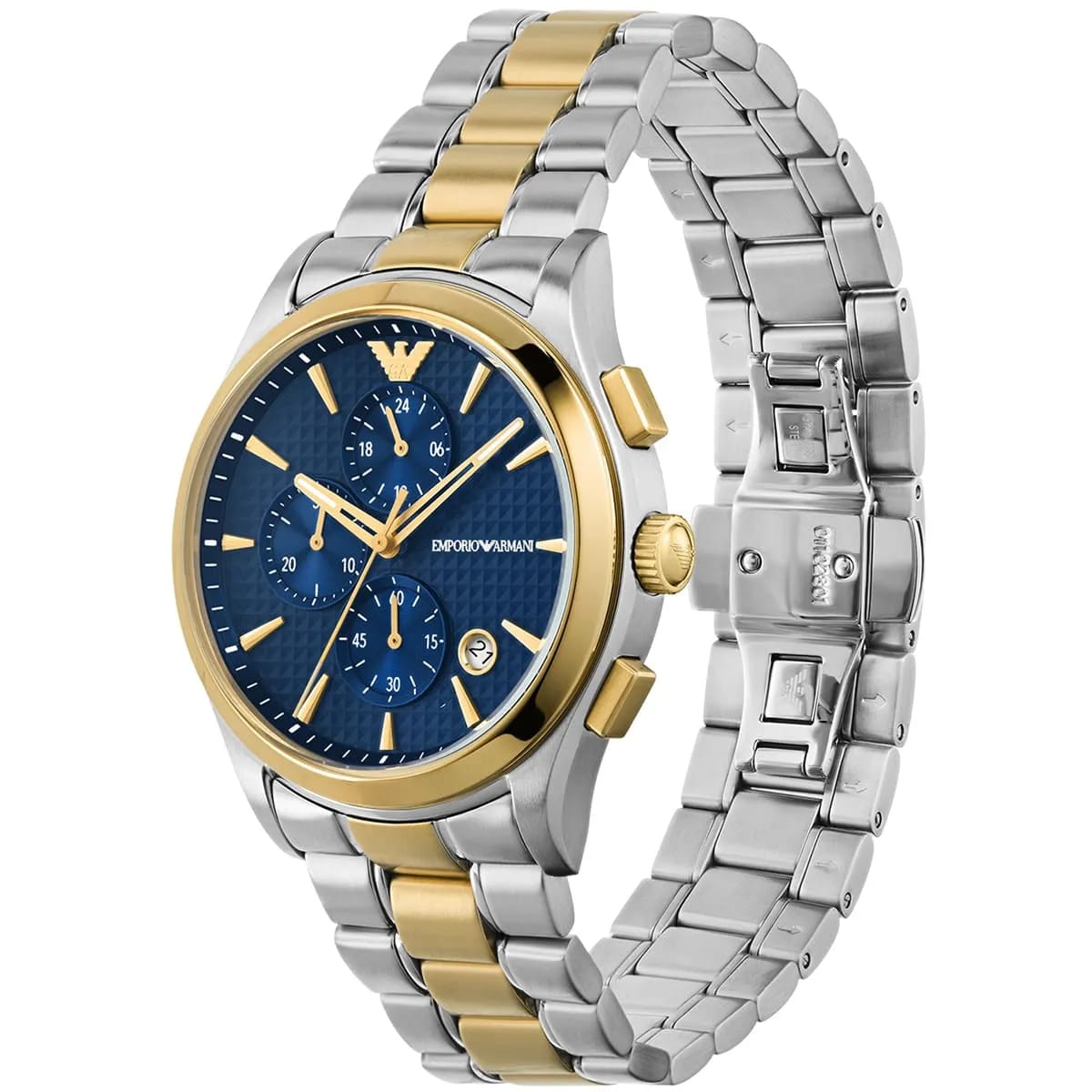 Emporio Armani AR11579 Men’s Blue Dial Two-Tone Stainless Steel Paolo Chronograph Watch