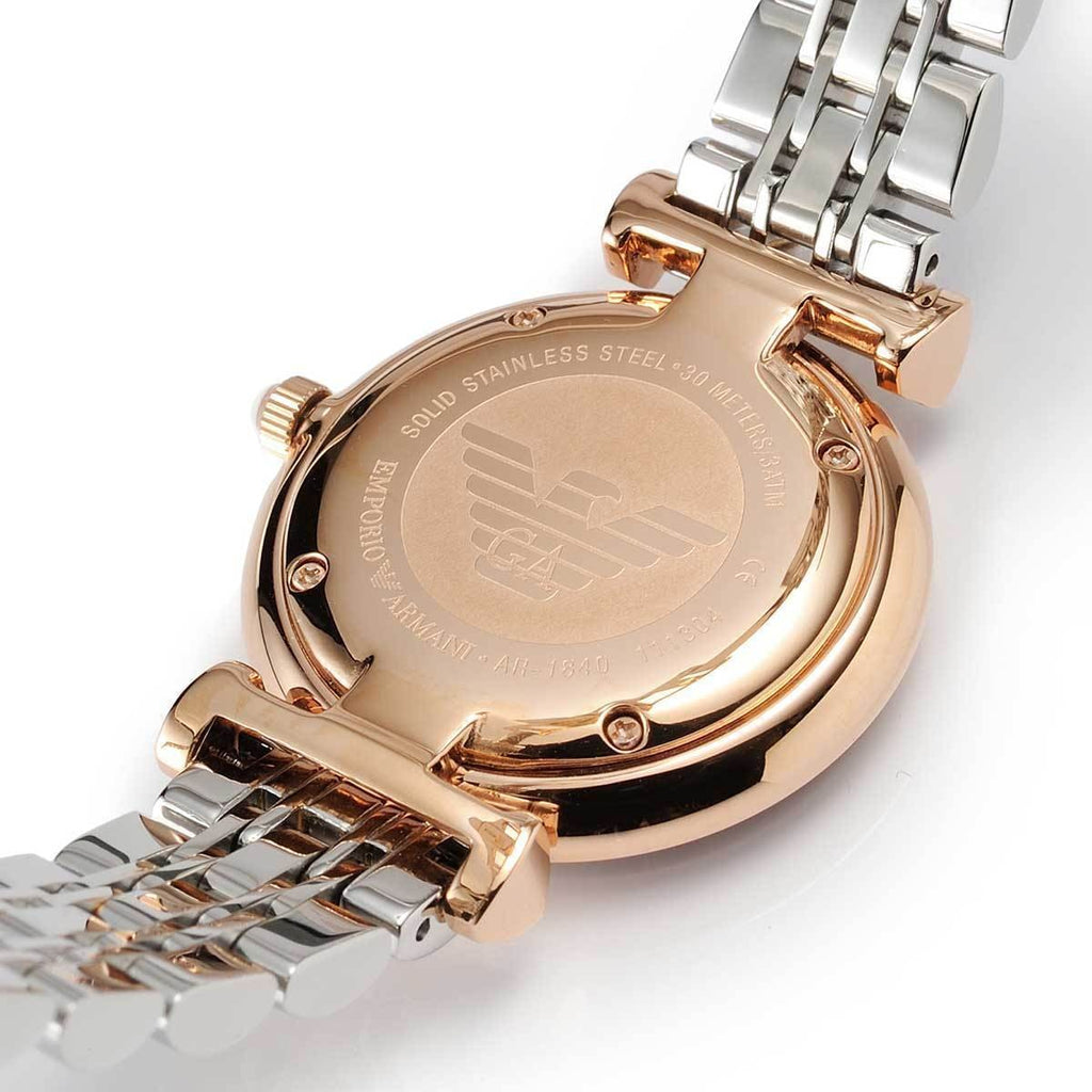 Emporio Armani Gianni T-Bar AR1840 Women's Rose Gold-Tone Luxury Watch