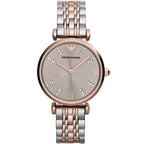 Emporio Armani Gianni T-Bar AR1840 Women's Rose Gold-Tone Luxury Watch