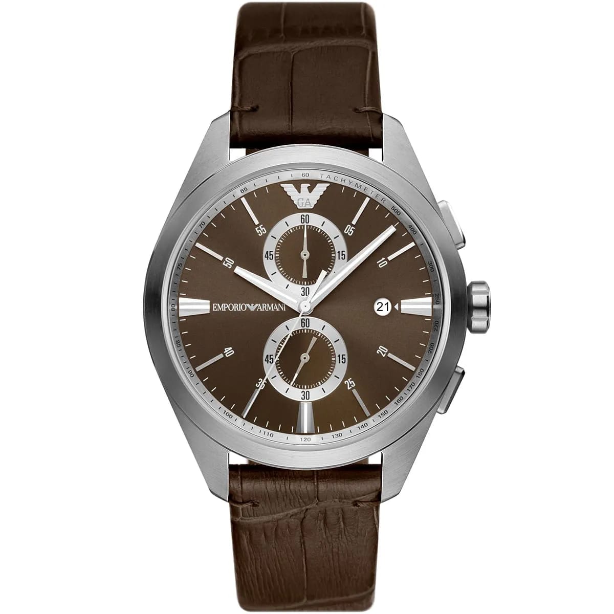 Emporio Armani Claudio AR11482 Men's Chronograph Brown Dial Brown Leather