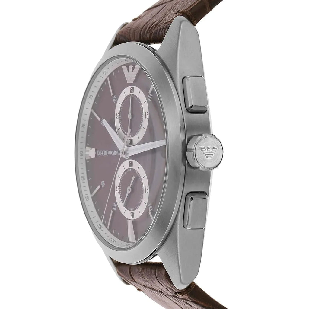 Emporio Armani Claudio AR11482 Men's Chronograph Brown Dial Brown Leather