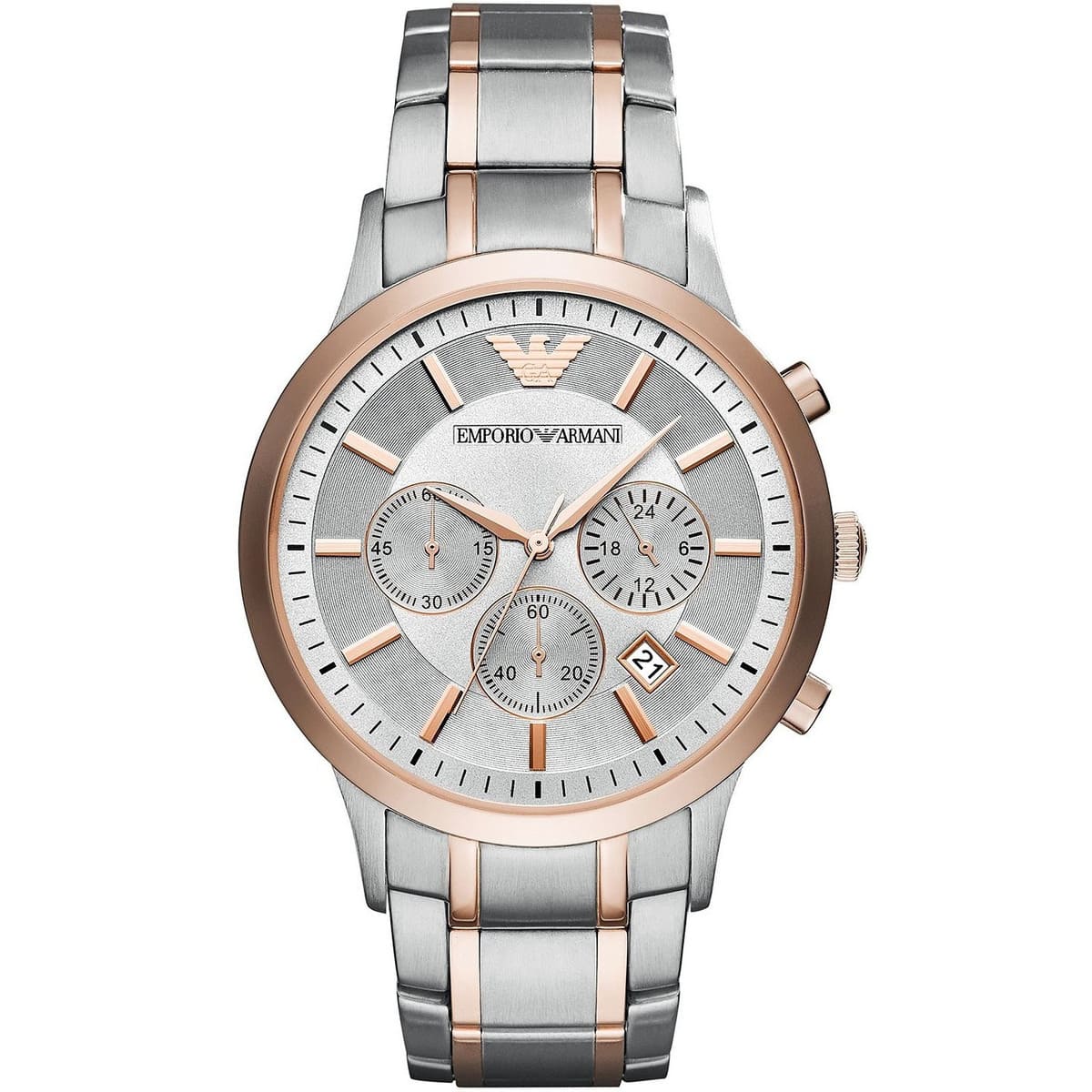 Emporio Armani Renato AR11076 Two-Tone Silver Dial Watch