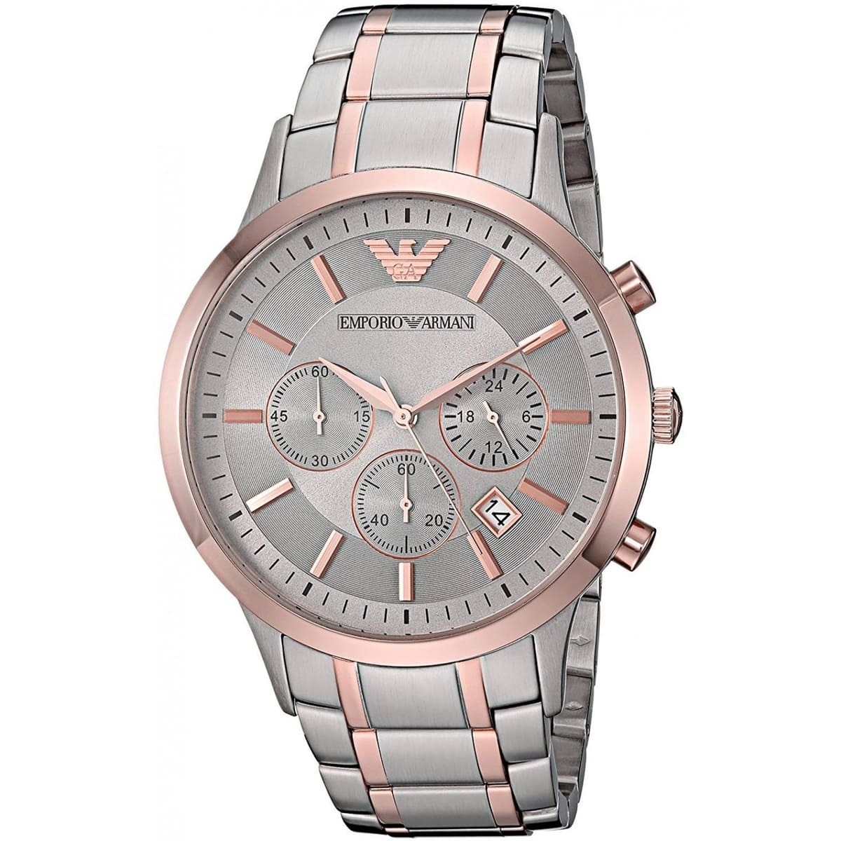 Emporio Armani Renato AR11076 Two-Tone Silver Dial Watch
