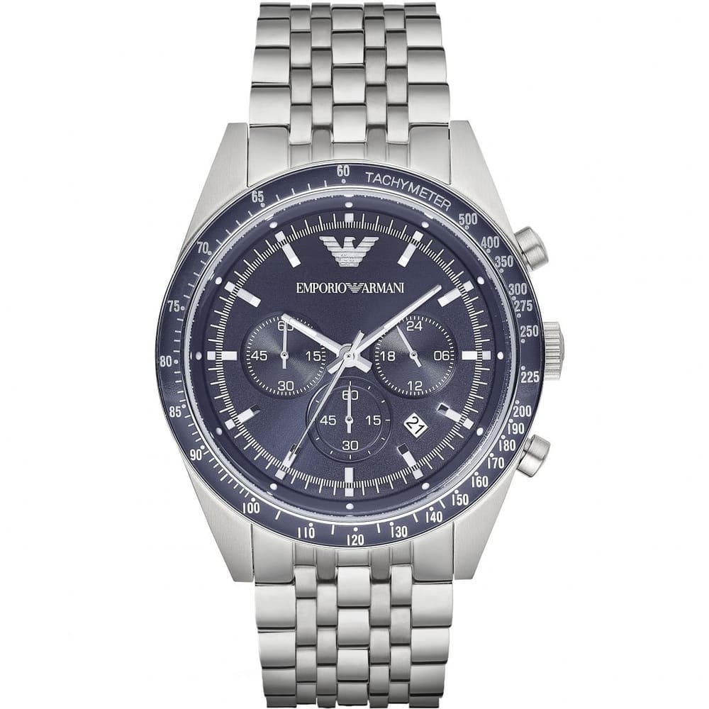 Emporio Armani Tazio AR6072 Blue Dial Chronograph Watch