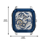 Fossil Inscription Automatic Skeleton Watch – Blue Dial with Brown Leather Strap (Model BQ2571)